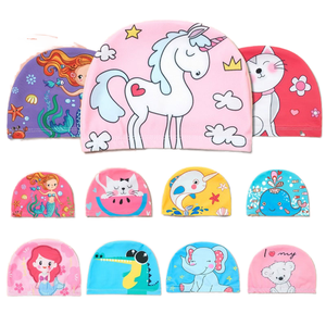 <span class=keywords><strong>Bonnet</strong></span> de <span class=keywords><strong>bain</strong></span> en polyester imprimé pour enfants, sport nautique, avec protection des oreilles pour garçons et filles - Product Image 1