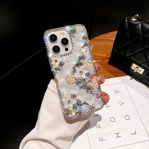 Coque de téléphone Bling Flower pour <span class=keywords><strong>iPhone</strong></span> 17 <span class=keywords><strong>Pro</strong></span> Max, <span class=keywords><strong>accessoires</strong></span> de luxe scintillants pour <span class=keywords><strong>iPhone</strong></span> 16 15 14 13 <span class=keywords><strong>12</strong></span> 11 <span class=keywords><strong>Pro</strong></span> Max - Product Image 3