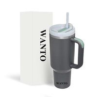 Wanto 40oz sublimation vin en acier inoxydable double paroi isolé vin voyage gobelet avec paille et poignée livraison gratuite