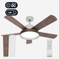 Ventilador de Techo Moderno y Silencioso UNIVERSALBLUE LEVANTE 4048W España con Luz LED, Aspas de Madera de 122cm, Control Remoto, Regulable, Motor DC
