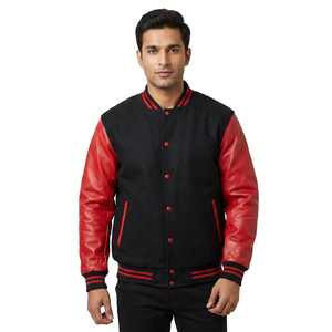 Chaquetas Varsity Transpirables al Por Mayor, Cuello Redondo, Impresión de Logotipo Personalizado, Mangas Completas, Chaqueta de Béisbol Universitaria para Hombre - Product Image 1