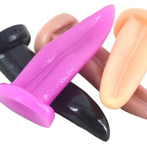 FAAK Lifelike Tongue 20cm Anal Rotating Homemade Anal Toy Skin Color Flexible Soft Tongue Shape <b>Dildo</b> for Clitoral Masturbation - Product Image 6