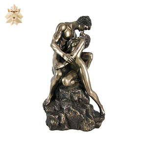 사용자 정의 야외 정원 장식 골동품 황동 청동 실물 크기 섹시한 벌거 벗은 남자 여자 조각 동상 주조 - Product Image 6