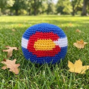 UBAID ASLAM INDUSTRIES Ballon Hacky Sack en Coton Imprimé Numérique Drapeau du Colorado, Jouet Sportif Toutes Saisons - Product Image 1