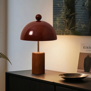 French Retro Style <b>Table</b> <b>Lamp</b> E27 LED Solid Wood <b>Base</b> Bedroom Living Room Study Lighting - Product Image 1