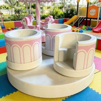 Manège à tasses à thé souple pour enfants, ensemble de manèges électroniques gonflables en PVC pour aire de jeux intérieure