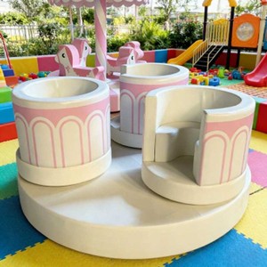 Set Giostra a Tazze Morbide per Bambini, <span class=keywords><strong>Giostre</strong></span> Elettroniche <span class=keywords><strong>Gonfiabili</strong></span> in PVC per Parco Giochi Interno - Product Image 1