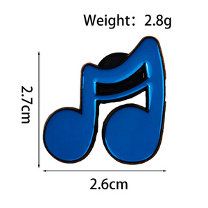 Broche de mode série musicale de dessins animés avec un design unique de note de musique bleue, badge métallique polyvalent pour la décoration de sac à dos - Product Image 4
