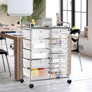 Support de rangement mobile multifonctionnel de grande capacité Support de rangement domestique en plastique pour le salon Chariot à snacks - Product Image 3
