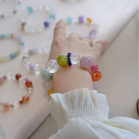 Bracelet JoJo avancé en forme de papillon, serti de perles, tendance, coloré, en cristal d'aigue-marine bleu, agate, pour femme, anniversaire
