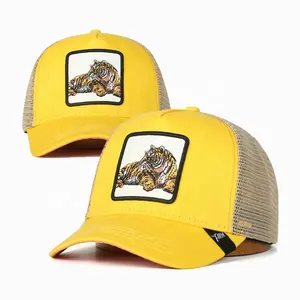 उच्च गुणवत्ता वाली टोपी थोक 5 पैनल 3डी कढ़ाई पशु कैप पुरुषों की मेष ट्रकर कैप बाइक बीच पार्टी के लिए कस्टम टोपी