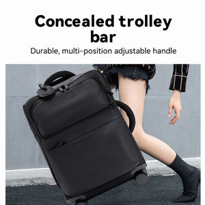 Valise pliable en nylon à roulettes, grande capacité, légère, avec chargeur USB, plusieurs poches, valise de voyage à roulettes - Product Image 2