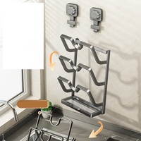 Couvercle mural multifonctionnel pour casseroles sans rinçage avec aspiration forte Support de rangement pour casseroles Support de rangement pour couvercles de casseroles