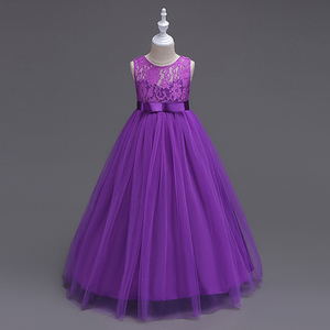 Vestido de Fiesta Elegante de Gasa con Encaje para Niñas Grandes, Diseño sin Mangas, Largo hasta el Tobillo, Voluminoso y Abullonado, Venta al por Mayor - Product Image 6