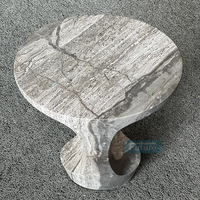 Prix d'usine, petite table d'appoint en marbre marron de Venise au design moderne et de luxe pour le hall d'entrée de la chambre à coucher du salon