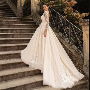 Robe de mariée légère Mori 2024 été nouvelle mariée Simple dentelle <span class=keywords><strong>Sexy</strong></span> voyage <span class=keywords><strong>Photo</strong></span> petit Tulle traînant pour avoir l'air mince - Product Image 4