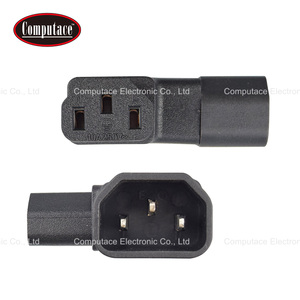 อะแดปเตอร์แปลงไฟแบบมุมฉาก 90 องศา สีดำ IEC C13 ตัวเมีย เป็น C14 ตัวผู้ 10A 250V สำหรับพีซี เซิร์ฟเวอร์ ยูพีเอส จอภาพ - Product Image 2