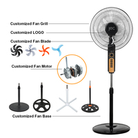 Ventilateur sur pied OEM ODM de 16 pouces pour hôtel avec 4 vitesses, ventilateur sur pied de 16 pouces, 50W