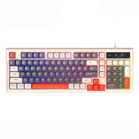 Teclado para Juegos con Cable de 98 Teclas, Silencioso, Retroiluminado, con Teclas de Dos Tonos, USB, para Computadora