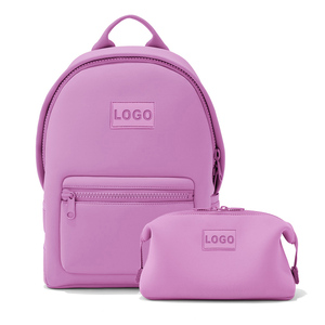 Set di Borse per Laptop in Neoprene <span class=keywords><strong>Rosa</strong></span> Personalizzate, Borsa da Viaggio per Articoli da Toeletta Impermeabile, Zaino Casual da <span class=keywords><strong>Donna</strong></span> per Scuola e Palestra - Product Image 1