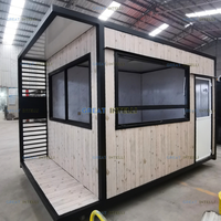 Restaurant/Bar/Café mobile préfabriqué en conteneur maritime de 40 pieds, cuisine complète, eau chaude/froide, compatible 110V/220V