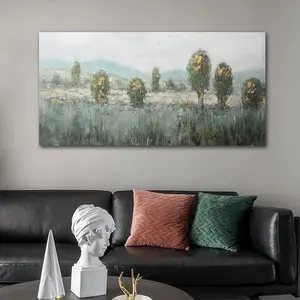 Eaglepresentes decoração de parede, pintura de paisagem, arte 3d em ouro, marrom, floresta, para sala de estar