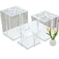 Boîte carrée personnalisée écologique en papier kraft pour gâteau de mariage avec impression de logo quadricolore, faible MOQ, vente en gros