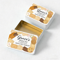 Scatola di Latta Rettangolare Personalizzata per Biscotti con Coperchio Stampato, Certificata RoHS, Contenitore per Snack e Confezione Regalo per Biscotti, Caramelle, Prodotti da Forno