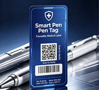 Étiquette personnalisée pour stylo médical, autocollant holographique étanche anti-contrefaçon avec code QR et numéro de série personnalisable