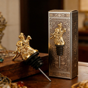 Vertedores de Vino de Latón con Diseño de Animales <span class=keywords><strong>del</strong></span> Zodíaco Chino, Tapones para Vino con 12 Horóscopos, Herramientas de Bar Orientales, Producción Rápida de Fábrica - Product Image 6