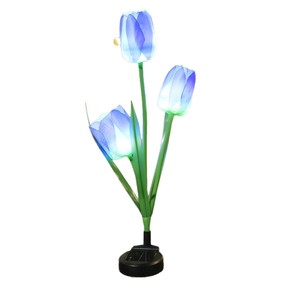 Lámpara Solar de Jardín con Forma de Tulipán, 3 Cabezas LED, Decorativa para Exteriores, Resistente al Agua, Autoportante, Alimentada por Energía Solar - Product Image 2