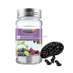 Vente chaude Capsules de gel de pépins de raisin Blanchiment de la peau Capsules d'huile de pépins de raisin Suppléments à base de plantes