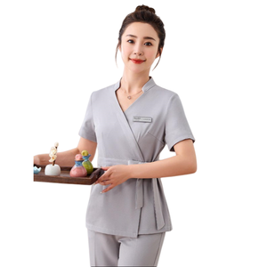 Conjuntos de Uniformes Médicos de Lona de Manga Corta Unisex al por Mayor para Uso Hospitalario, para Fisioterapeutas y Masajistas, con Logotipo Personalizado, Talla XL - Product Image 4