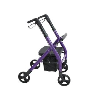 Factory Purple Plegable 4 ruedas Aleación de aluminio Altura ajustable Andador Ayuda de movilidad para personas <span class=keywords><strong>mayores</strong></span> Rollator - Product Image 6