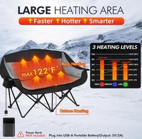 Robuster Übergroßer Gepolsterter Camping-Sessel für 2 Personen Beheizter Stuhl für Erwachsene Outdoor-Sport Garten Tragbare Klappstühle