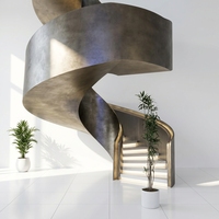 Escaliers rotatifs commerciaux personnalisés, escaliers en spirale en acier antidérapants pour l'intérieur, escaliers en arc métalliques pour appartement et villa
