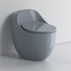 Inodoro con Forma de Huevo, Cerámica Negra, de Una Pieza, Diseño Moderno y Lujoso, Descarga por Presión Superior - Product Image 2