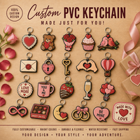 Porte-clés personnalisé en PVC pour la Saint-Valentin, cadeaux d'anniversaire de mariage, porte-clés en caoutchouc découpé, breloque personnalisée pour couple