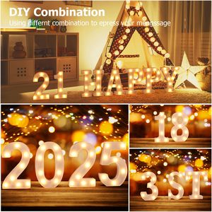 Numeri Luminosi a LED a Batteria, Numero 5 Illuminato, per Feste di Compleanno, Laurea, Anniversario, Baby Shower, Decorazione Murale - Product Image 5