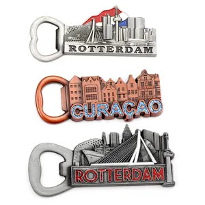 Custom Design Famous Building Europe City Souvenirs Metal Fridge Magnets 3D Bottle Opener