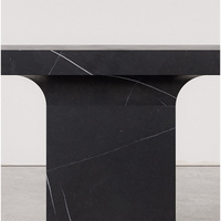 Table console en marbre noir KUMUSI, style rétro, pour salon ou hôtel, taille personnalisable, facile à nettoyer, design luxueux