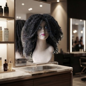 18'''' mongolo <span class=keywords><strong>Afro</strong></span> Riccio crespo Vergine fatta a Macchina Parrucche 100% Dei Capelli Umani 1b <span class=keywords><strong>Parrucca</strong></span> Per Le Donne Nere - Product Image 4