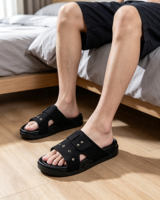 Sandales décontractées d'été pour hommes à plateforme épaisse, en PU, avec bride réglable, bout ouvert, antidérapantes, pour la plage et l'extérieur