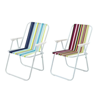 Chaise de jardin pliable en métal pour l'extérieur, chaise de plage pliable portable avec logo personnalisé, chaise à ressort pour les loisirs en plein air