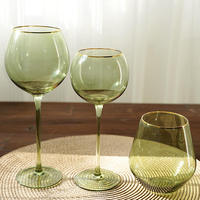 Vente en gros de coupes à vin en verre de cristal faites à la main, couleur personnalisée, vintage rose, pour mariage, fête, boîte cadeau écologique, emballage PPWR