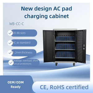 Chariot de recharge AC 20 ports avec protection contre la coupure de courant, station de charge mobile pour ordinateurs portables avec arrêt automatique pour salles de classe - Product Image 1
