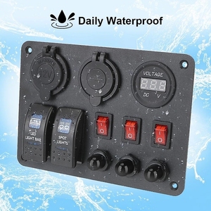 Panneau d'interrupteurs de commande pour VR <span class=keywords><strong>12V</strong></span> avec USB charge rapide femelle petit interrupteur personnalisé panneau d'interrupteurs à bascule voiture bateau pour Yacht marin - Product Image 5