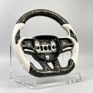 Nouveau produit : Volant en cuir perforé en fibre <span class=keywords><strong>de</strong></span> carbone forgée pour Dodge Challenger - Product Image 3
