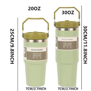 Wholesale 20oz 30oz Vacuum Insulated Stainless Steel Travel Tumbler with Handle & Straw <b>Double</b> <b>Wall</b> Coffee <b>Mug</b> for Outdoor - Product Image 3
