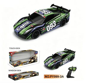 Coche de Carreras a Control Remoto a Escala 1/24, Camioneta de Alta Velocidad, <span class=keywords><strong>Juguete</strong></span> de Carreras con 6 Barricadas, 4 Neumáticos de Derrape, Alcance de 100 m, Uso Interior y Exterior - Product Image 5